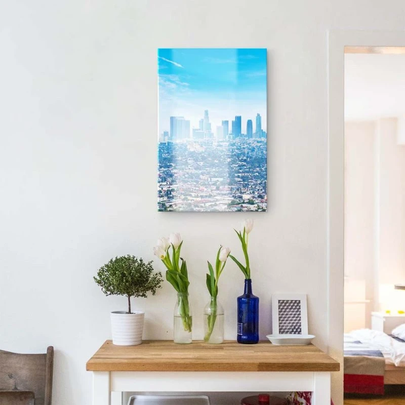 Skyline im XXL Hochformat, Los Angeles Panorama als Acrylglasbild 100x150cm