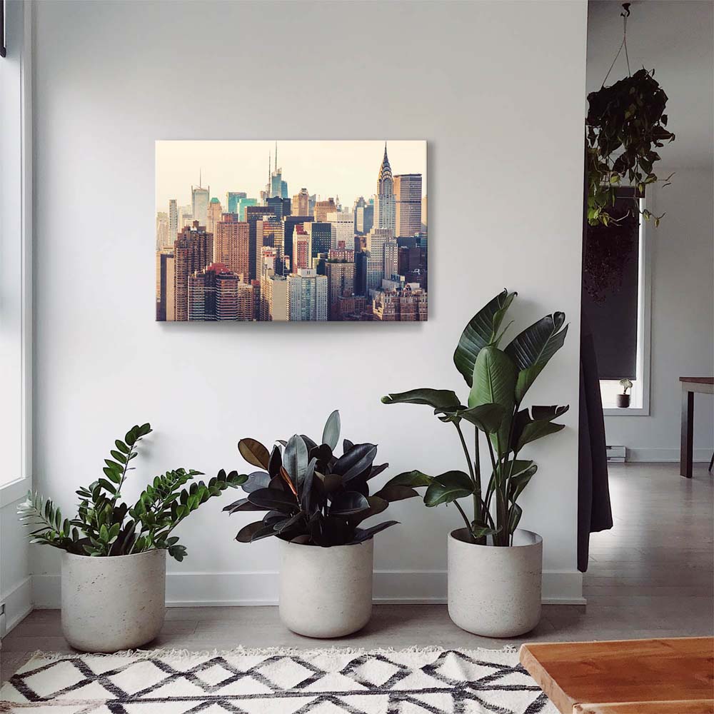 Skyline New York Vintage look als Keilrahmenbild 180x90cm
