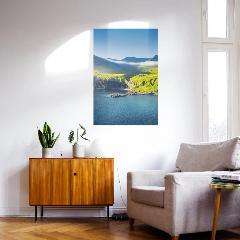 Poster 40x60cm im Hochformat, Klippen Färör Inseln Berge & Gebirge