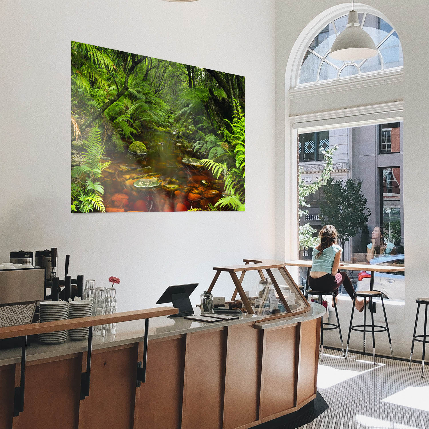 WandPoster Wald & Bäume Wasserlauf, 50x50cm