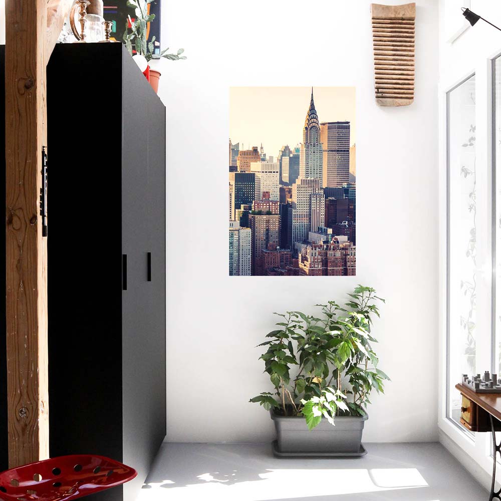 Skyline New York Vintage look Poster XXL 100x150cm im Hochformat