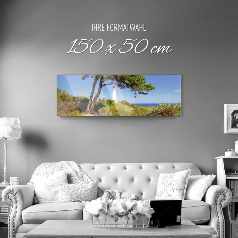Acrylglasbild 150x50cm groß Strand & Meer Leuttchtturm Hiddensee Ostsee