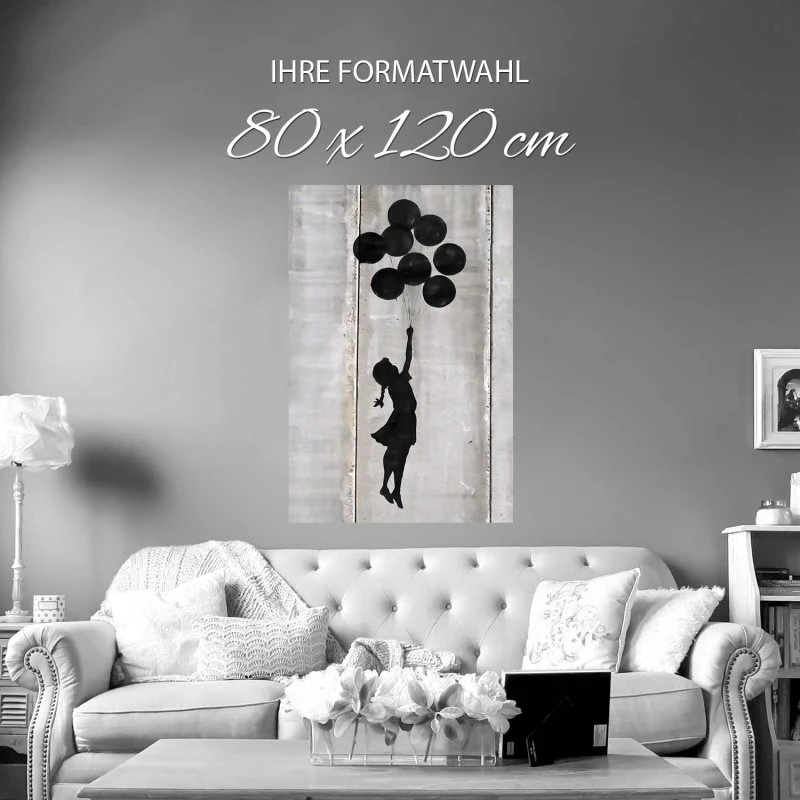 Poster 80x120cm Hochformat, Banksy Girl with ballons