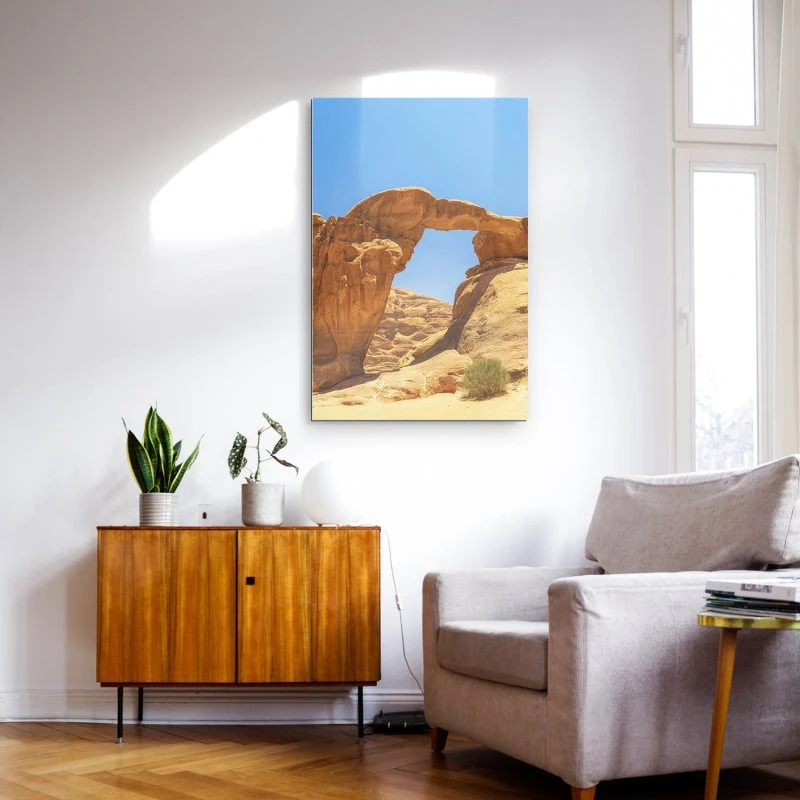 Alu-Dibond Bild im Hochformat, Berge & Gebirge Wadi Rum Wüste 80x120cm