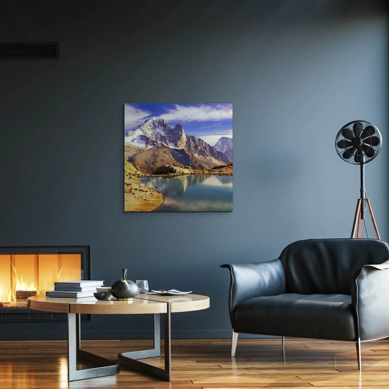 Berge & Gebirge Crystal Lakes Franz. Alpen als Alu-Dibond Bild 80x80cm