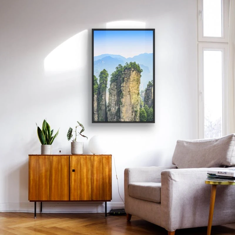 Berge & Gebirge Zhangjiajie Nationalpark im Hochformat 40x60cm mit schwarzen Bilderrahmen