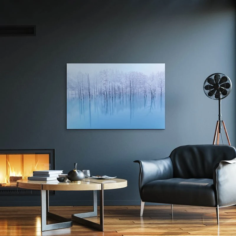 Flüsse & Seen Vereist als Alu-Dibond Bild 120x60cm