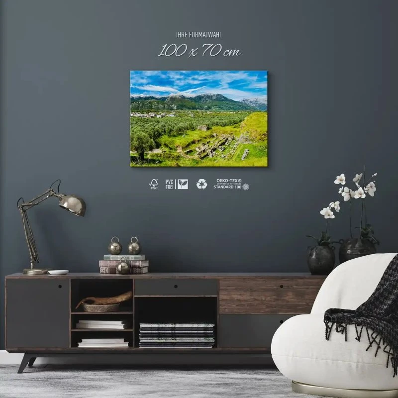 Leinwandbild Berge & Gebirge Griechenland Sparta 100x70cm