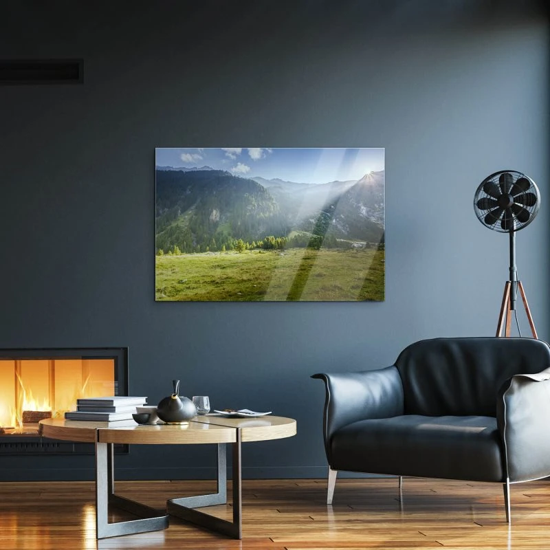 Acrylglasbild XXL, Berge & Gebirge Herbst Zillertal Tirol 160x120cm groß