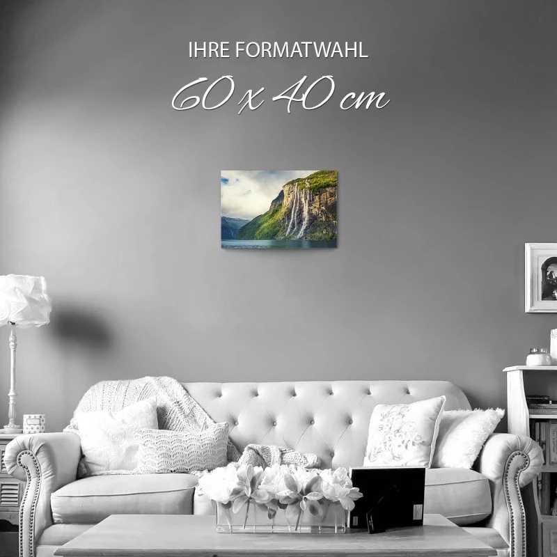 Wasserfall Seven Sisters als Alu-Dibond Bild 60x40cm