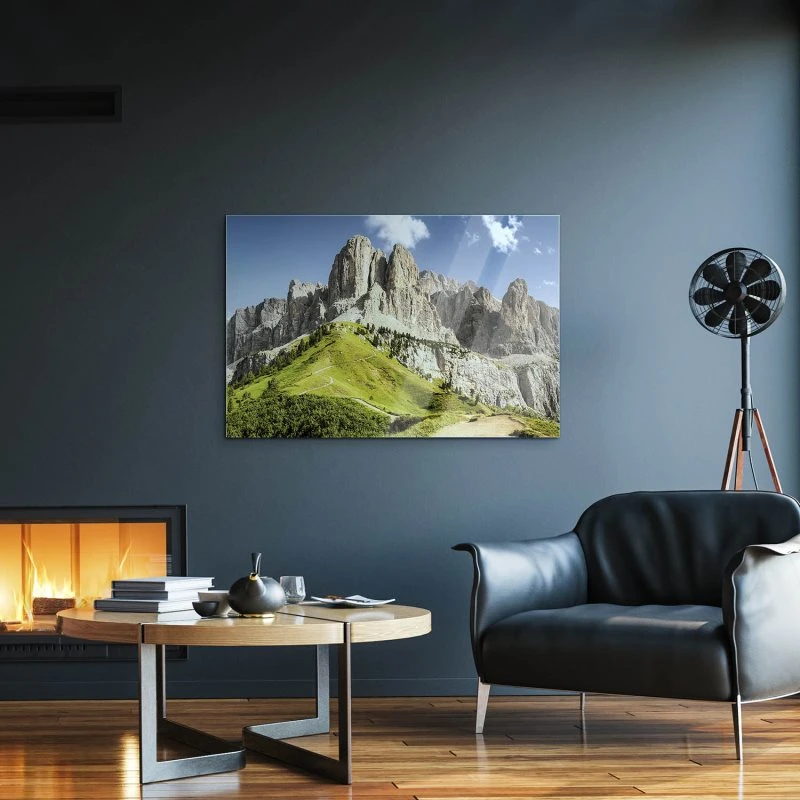 200x150cm großes Acrylglasbild, Berge & Gebirge Dolomiten Panorama