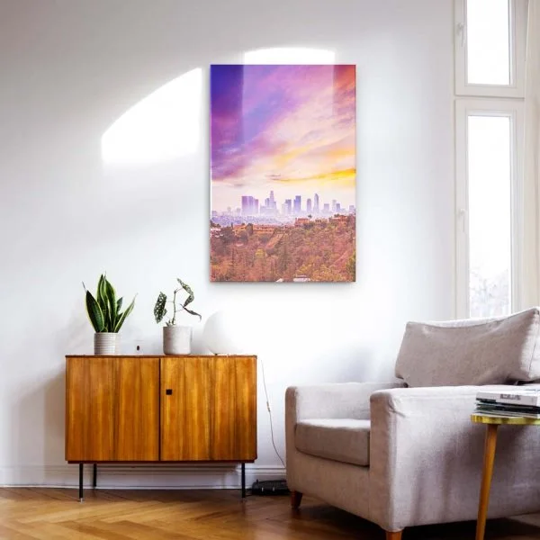 Skyline Los Angeles hills als Acrylglas Bild 120x60cm