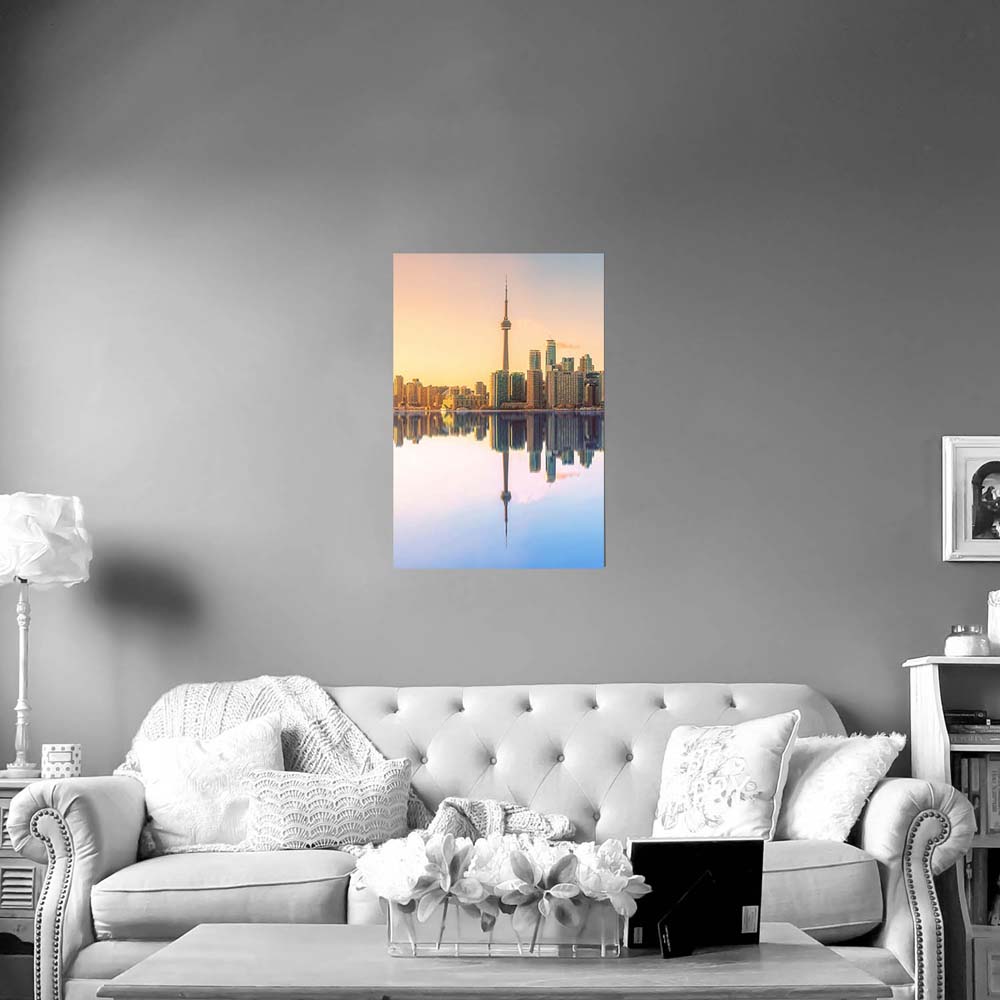 Poster 60x90cm im Hochformat, Toronto, Kanada Skyline
