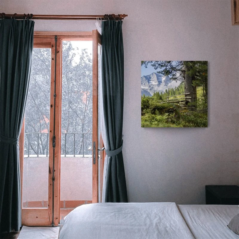 Berge & Gebirge Zillertal Tirol als Alu-Dibond Bild 50x50cm