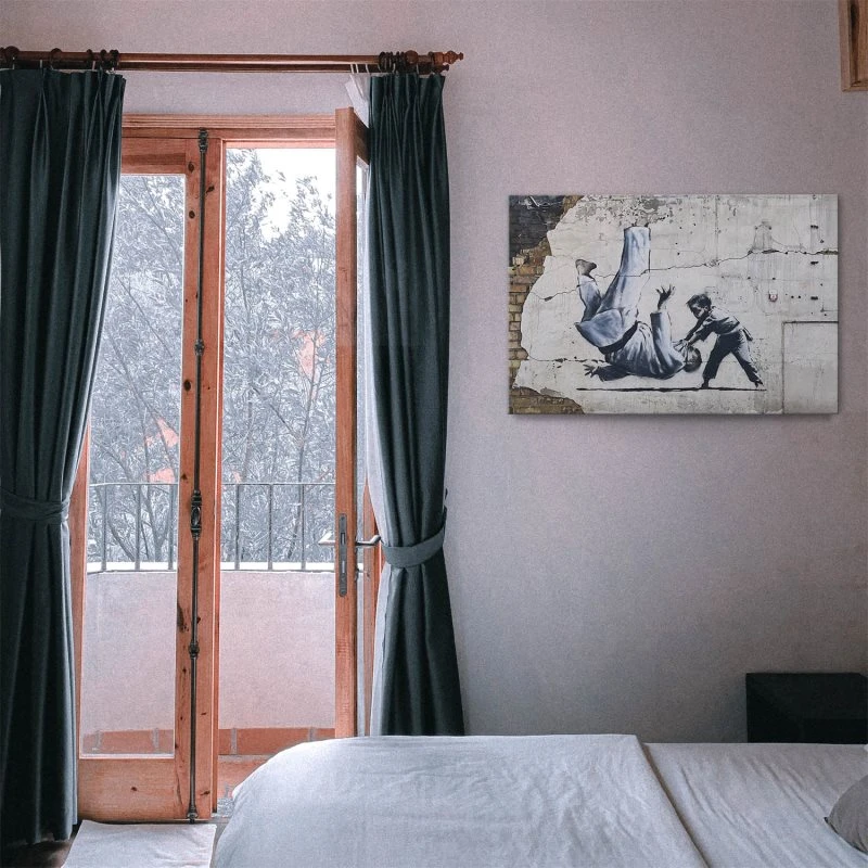 Leinwandbild Ukraine Judo, Banksy 90x60cm