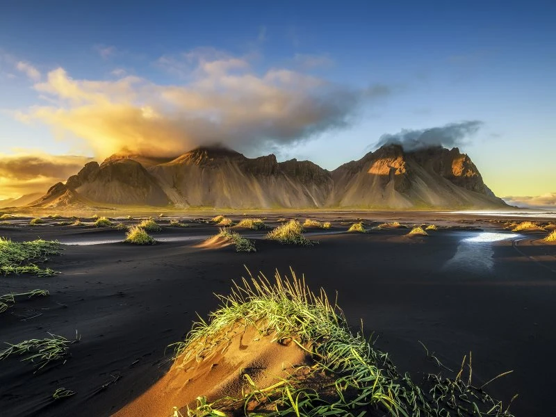 Berge & Gebirge Vestrahorn Island als Acrylglasverbund Bild 200x150cm