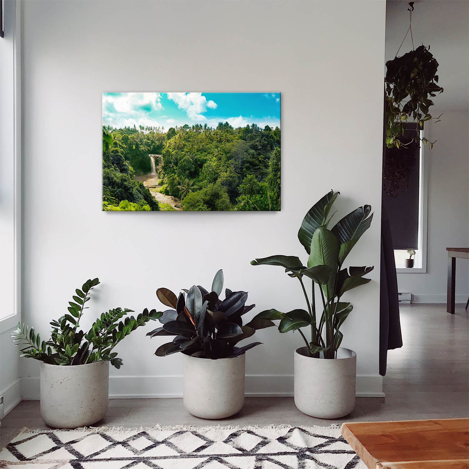 Leinwandbild 120x60cm Dschungel, Wasserfallpanorama
