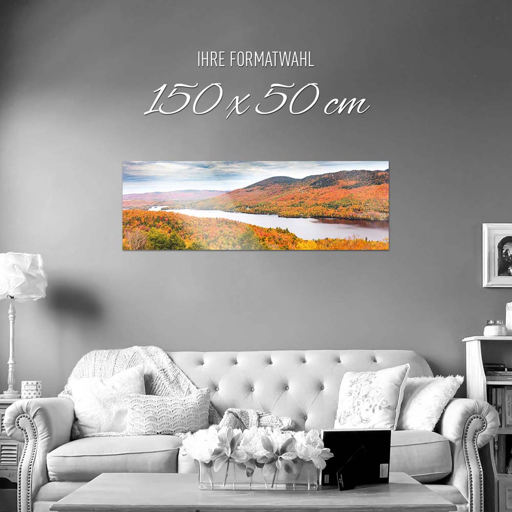 Panorama WandPoster 150x50cm Indian Summer, Québec, Kanada, Wald & Bäume