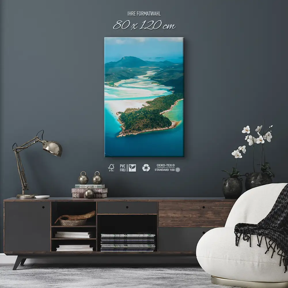 Leinwandbild Hochformat Strand & Meer Panorama Australien 80x120cm