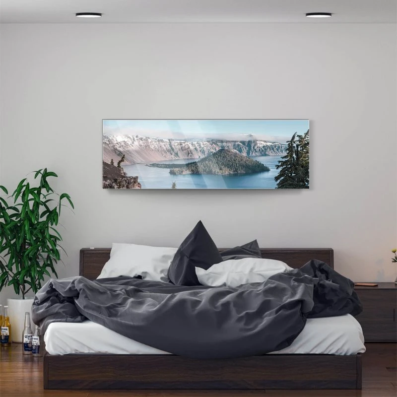 Flüsse & Seen Crater Lake Vulkan als Acrylglasverbund Bild 150x50cm