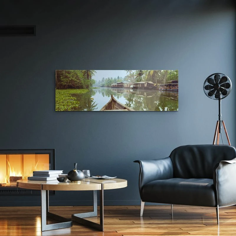 Flüsse & Seen Kumarakom Indien als Acrylglasverbund Bild 150x50cm