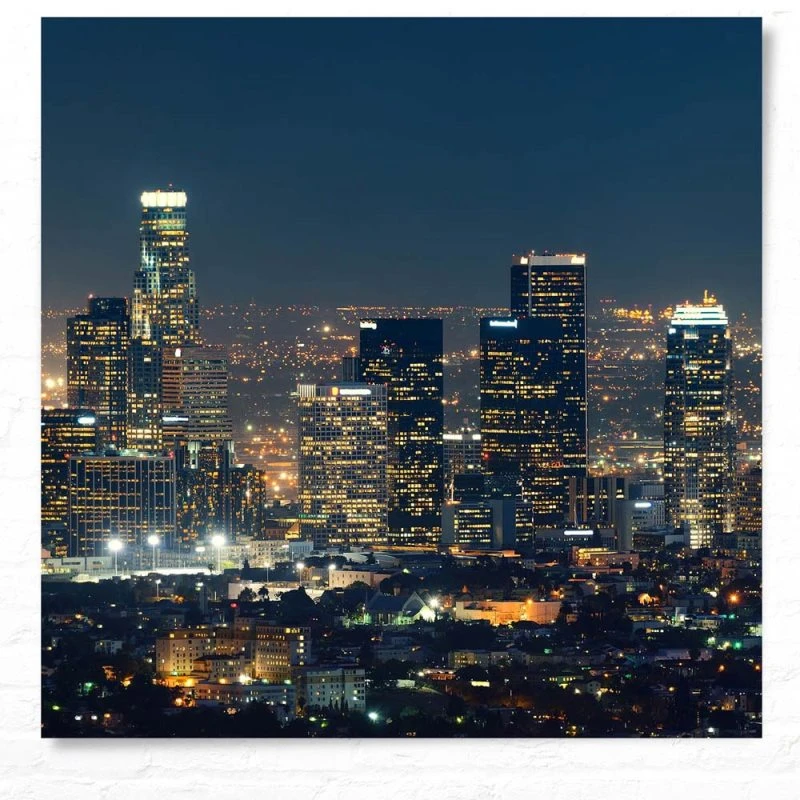 WandPoster Skyline Los Angeles Nachts, 50x50cm