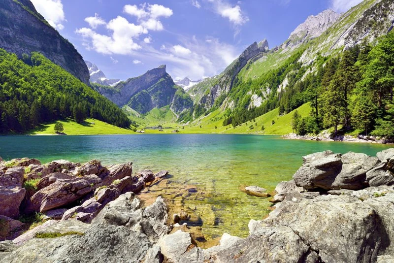 Poster 90x60cm groß, Berge & Gebirge Seealpsee Alpen