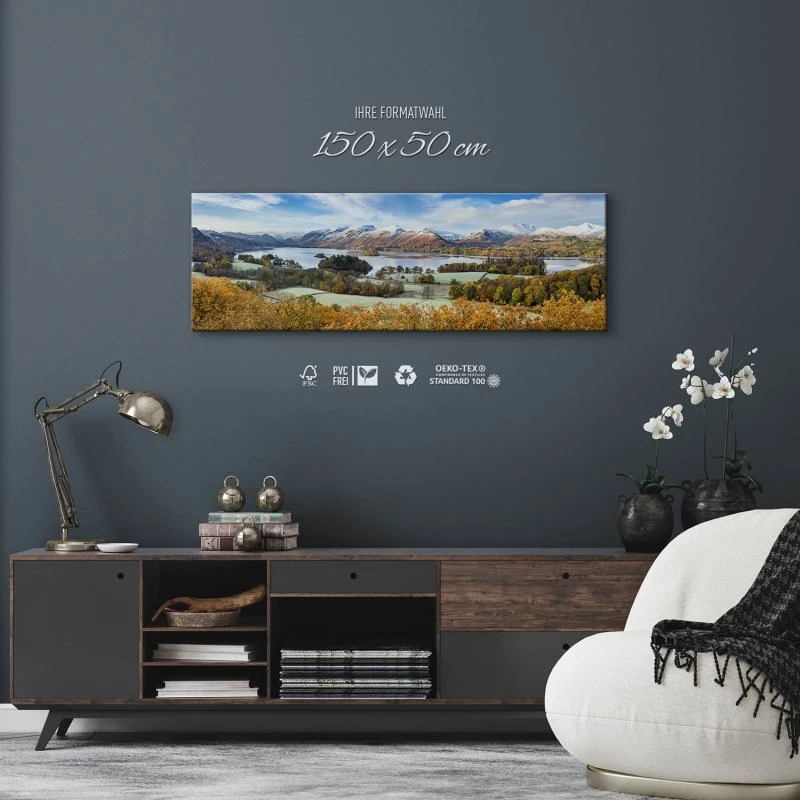 Berge & Gebirge Derwent Water England als Leinwand Bild 150x50cm