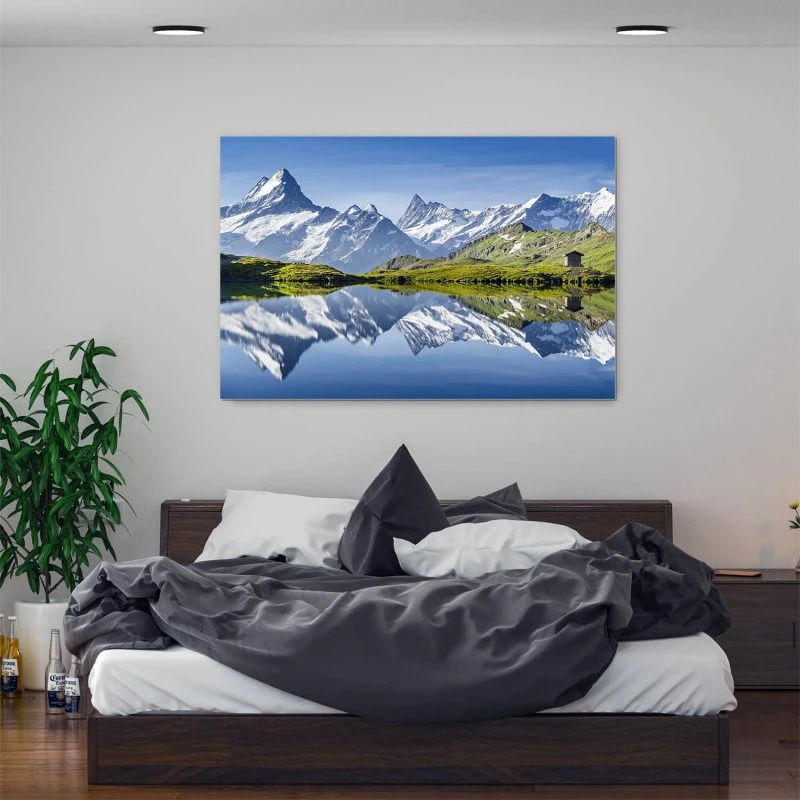 Alu-Dibond Bild XXL, Berge & Gebirge Bachalpsee Schweiz 160x120cm groß