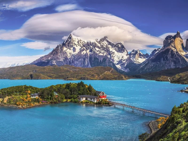 XXL Poster 200x150cm Berge & Gebirge Lake Pehoe Patagonien