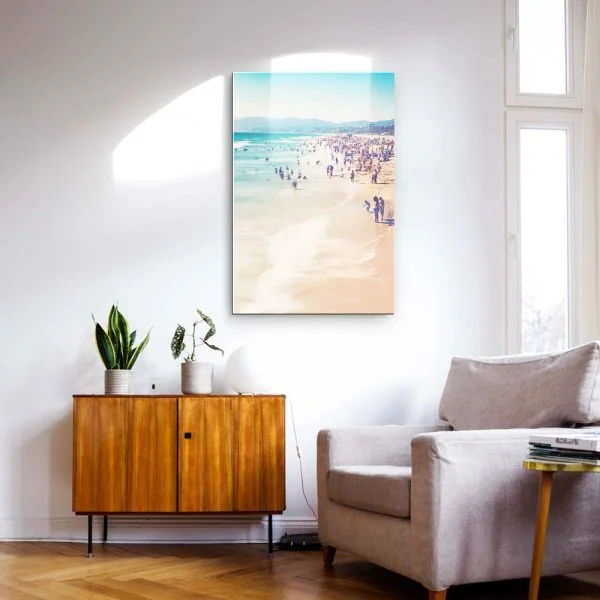 Strand & Meer Santa Monica Beach Los Angeles als Acrylglasverbund Bild 180x90cm