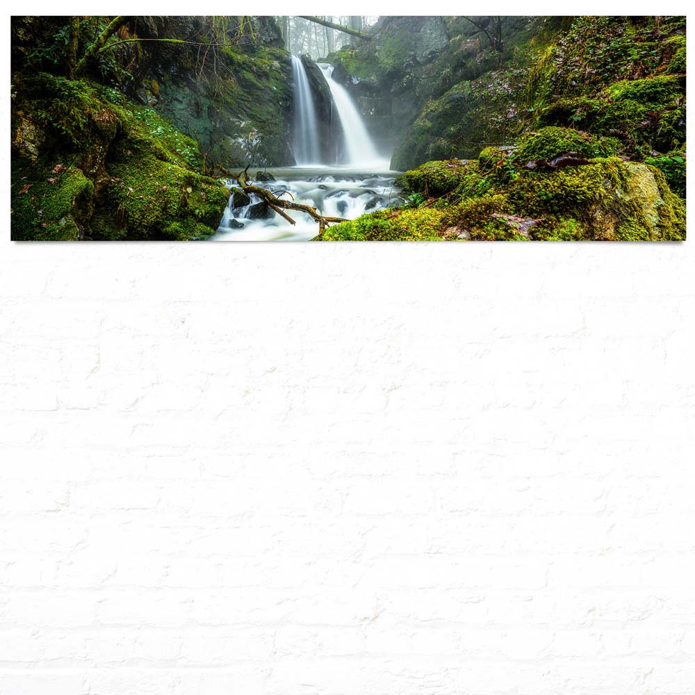 Panorama Poster 150x50cm, Wald & Bäume Wasserfall im Schwarzwald