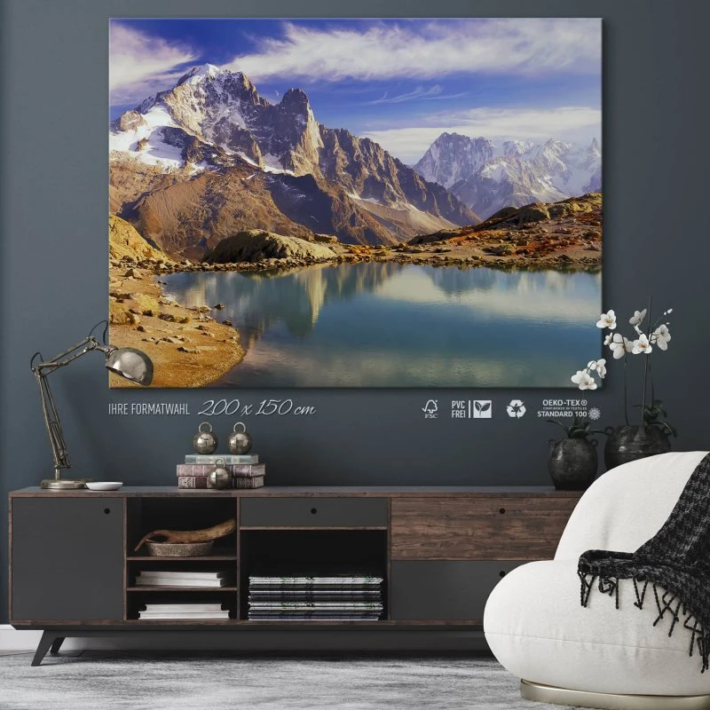 Berge & Gebirge Crystal Lakes Franz. Alpen als Keilrahmenbild 200x150cm