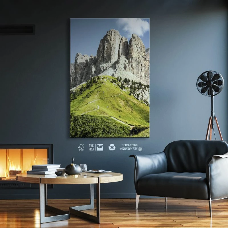 Leinwandbild Hochformat Berge & Gebirge Dolomiten Panorama 80x120cm