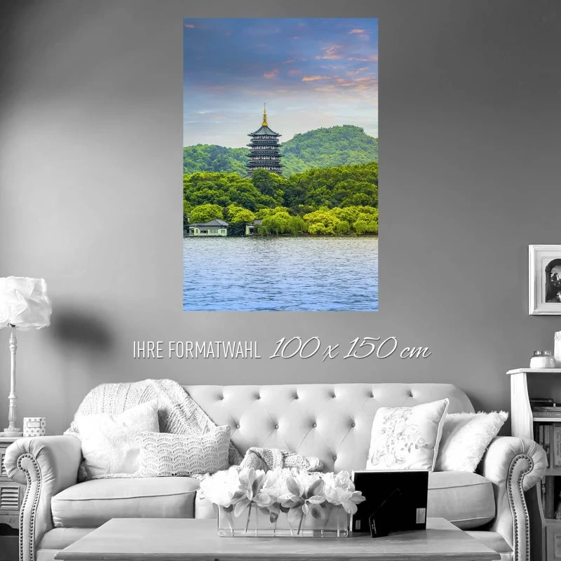 Flüsse & Seen Westsee Hangzhou China Poster XXL 100x150cm im Hochformat