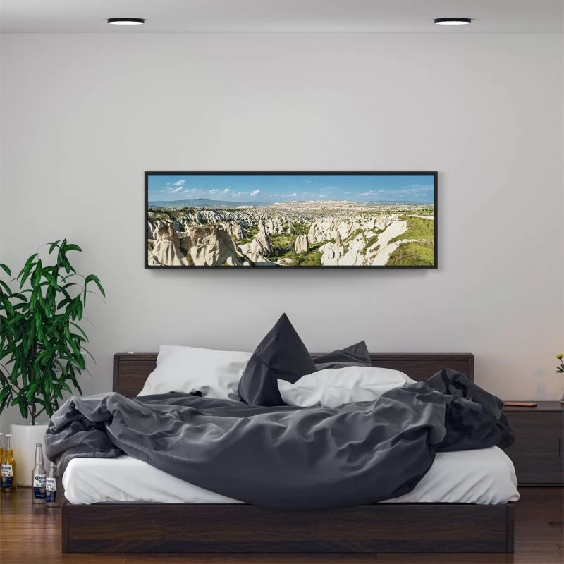 Berge & Gebirge Kappadokien Türkei im schwarzen Bilderrahmen, 150x50cm