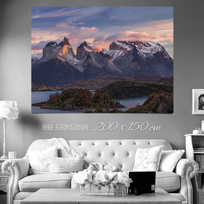 XXL Poster 200x150cm Flüsse & Seen Sonnenspiele Patagonien