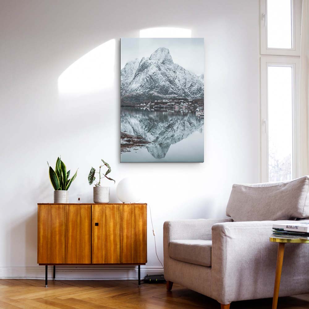Panorama Alu-Dibond Bild 180x90cm Berge & Meer Lofoten Norwegen