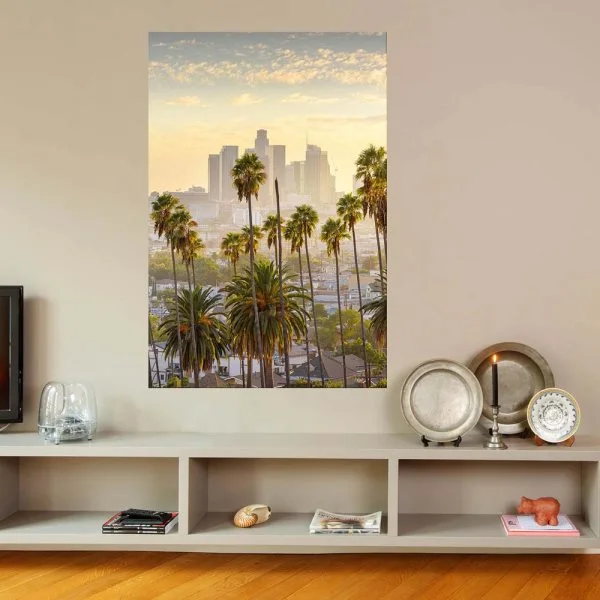 Poster 60x90cm im Hochformat, Los Angeles Palmen Skyline