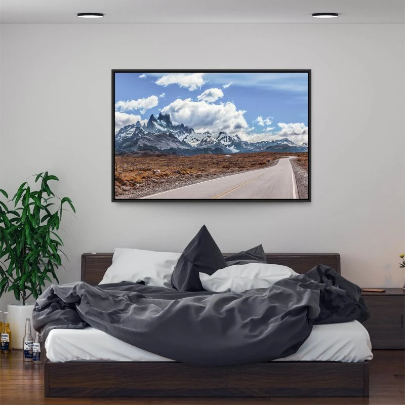 Berge & Gebirge Fitz Roy im schwarzen Bilderrahmen, 160x120cm